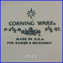 Original Corning Ware Blue Cornflower 2.5 QT Cookware with Lid Vintage 1970s