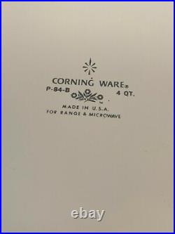 Original Corning Ware Blue Cornflower 4 QT Dish with Lid Vintage 1970s
