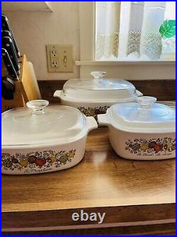 PICK UP ONLY Vintage Corning Ware SPICE OF LIFE Dutch Oven Dishes 6 Pieces