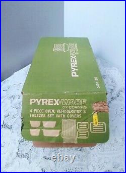 PYREX 4 pc. VERDE Oven Refrigerator Freezer Set New Unused Original Box Vintage