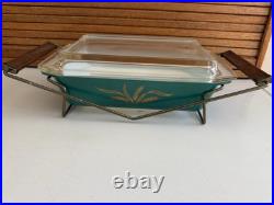 Pyrex 2 Qt Green Wheat Casserole Dish Promotional 575-B Lid 550c Cradle Rack Vtg Pyrex 2 Qt Green Wheat Casserole Dish Promotional 575-B Lid 550c Cradle Rack Vtg