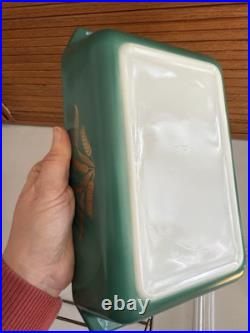 Pyrex 2 Qt Green Wheat Casserole Dish Promotional 575-B Lid 550c Cradle Rack Vtg Pyrex 2 Qt Green Wheat Casserole Dish Promotional 575-B Lid 550c Cradle Rack Vtg