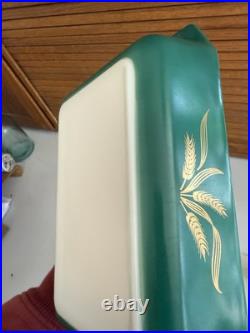 Pyrex 2 Qt Green Wheat Casserole Dish Promotional 575-B Lid 550c Cradle Rack Vtg Pyrex 2 Qt Green Wheat Casserole Dish Promotional 575-B Lid 550c Cradle Rack Vtg