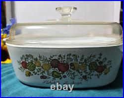 Pyrex Corning Ware 4 Quart A-4-B Spice Of Life L'Echalote La Sauge With Lid