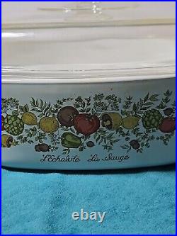 Pyrex Corning Ware 4 Quart A-4-B Spice Of Life L'Echalote La Sauge With Lid