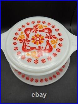 Pyrex Penn Dutch Friendship Promo 475-B Casserole, Lid 25-C & Underplate 795-3