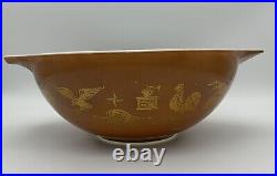 Pyrex Vintage Set of 4 Cinderella Early American Brown Mixing Nesting Bowls Gold