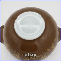 Pyrex Vintage Set of 4 Cinderella Early American Brown Mixing Nesting Bowls Gold