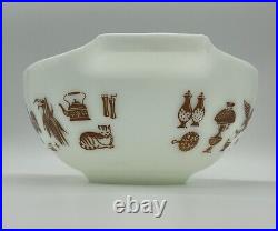 Pyrex Vintage Set of 4 Cinderella Early American Brown Mixing Nesting Bowls Gold