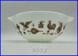 Pyrex Vintage Set of 4 Cinderella Early American Brown Mixing Nesting Bowls Gold