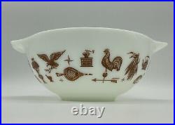 Pyrex Vintage Set of 4 Cinderella Early American Brown Mixing Nesting Bowls Gold