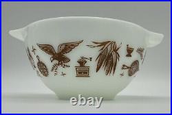 Pyrex Vintage Set of 4 Cinderella Early American Brown Mixing Nesting Bowls Gold