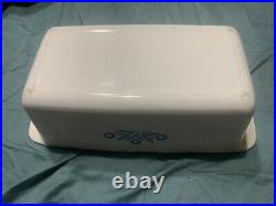 RARE AUTHENTIC vintage corning ware blue cornflower bread dish loaf pan