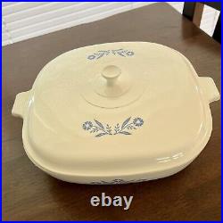 RARE AUTHENTIC vintage corning ware blue cornflower casserole Dish with lid
