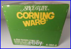 RARE Corning Ware Spice O' Life 9 Pcs Modern Family Casserole Set A-390-8 NEW