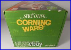 RARE Corning Ware Spice O' Life 9 Pcs Modern Family Casserole Set A-390-8 NEW