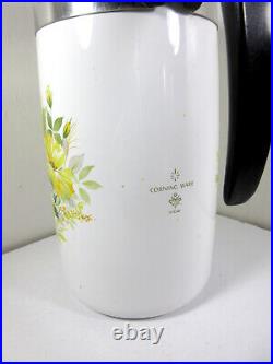 RARE French Spring Vintage Corning Ware Pitcher Yellow Flowers