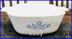 RARE VINTAGE 4 Pc CORNING WARE BLUE CORNFLOWER CASSEROLE