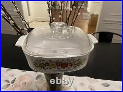 RARE VINTAGE CORNING WARE CASSEROLE DISHESWith PYREX LIDS- SPICE OF LIFE