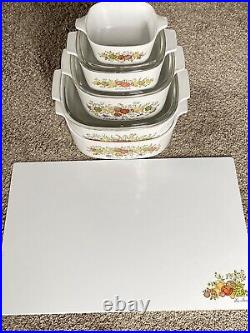 RARE VINTAGE Corning Ware L'Echalote 6 Piece Bundle Spice Of Life Dishes
