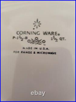 RARE VTG CORNING WARE BLUE CORNFLOWER CASSEROLE 1 1/2 QT P-1 1/2-B WithLid P-7-C