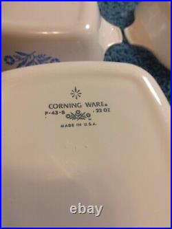 RARE Vintage 1960 to 1970 Corning Ware Blue Cornflower Set 8 pice
