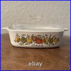 RARE Vintage A-1-B 1 QT Corning Ware L'Echalote Spice Of Life Number 47 with Lid