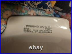 RARE Vintage Corning Ware 3 Quart Casserole dish & Lid A-3-B Wild flower
