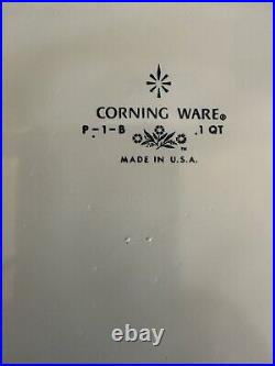 RARE Vintage Corning Ware Blue Cornflower 1 Qt (P-1-B) With Lid