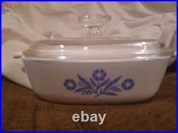 RARE! Vintage Corning Ware Blue Cornflower Casserole 1Qt. With lid stamped