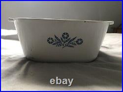 RARE Vintage Corning Ware Blue Cornflower Duo