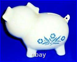 RARE Vintage Corning Ware Pig Piggy Bank Blue Cornflower Made In England