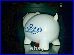 RARE Vintage Corning Ware Piggy Bank Blue Cornflower Made In England Pig