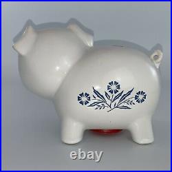 RARE Vintage Corning Ware Piggy Bank Blue Cornflower Made In England Pig Piggie