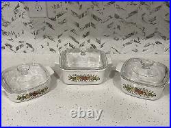 RARE Vintage Corning Ware (Set of 3) Spice of Life (Collectible)