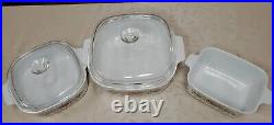 RARE Vintage Corning Ware Spice Of Life Casserole Dishes with Lids Set 5 Pc Set