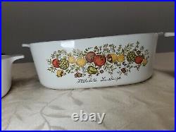 RARE Vintage Corning Ware Spice Of Life Casserole Dishes with Lids Set 5 Pc Set