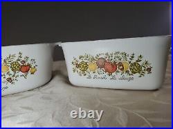 RARE Vintage Corning Ware Spice Of Life Casserole Dishes with Lids Set 5 Pc Set