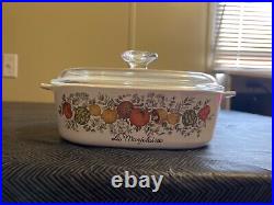 RARE Vintage La Marjolaine Spice Of Life 2 quart corning ware A-2-B With Lid