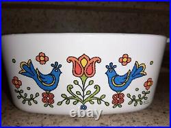 RARE Vintage corning ware with lid 1.5 Qt (1975) 2 Birds $CUT