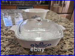 Rare 1960s Blue Cornflower Corning Ware Casserole 1 & 1-1/2 Qt with Lid Rare 1960s Blue Cornflower Corning Ware Casserole 1 & 1-1/2 Qt with Lid