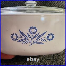 Rare 60s Vintage Corning Ware Blue Cornflower Casserole Dish 1 1/2 QT P-1 1/2-B