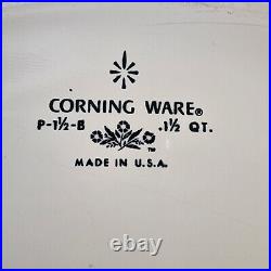 Rare 60s Vintage Corning Ware Blue Cornflower Casserole Dish 1 1/2 QT P-1 1/2-B