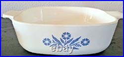 Rare Blue stamp Vintage Corning Ware Cornflower 1 Qt. And 10in Pyroceran 1959-60