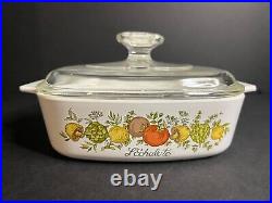 Rare Corning Ware A-1-B Spice of Life L'Echalote Casserole-278MA Stamp-A7C Lid