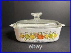 Rare Corning Ware A-1-B Spice of Life L'Echalote Casserole-278MA Stamp-A7C Lid