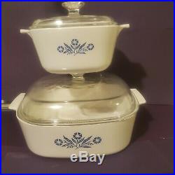 Rare Corning Ware Cornflower casserole Dishes 4qt & 1 3/4qt Vintage SEE STAMP