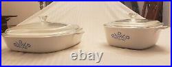 Rare Corning Ware Vintage Set (2) Blue Cornflower