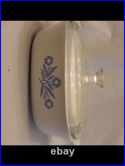 Rare Corning Ware Vintage Set (2) Blue Cornflower