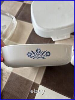 Rare Find! Pyrex Corning Ware(Vintage) white with blue flowers